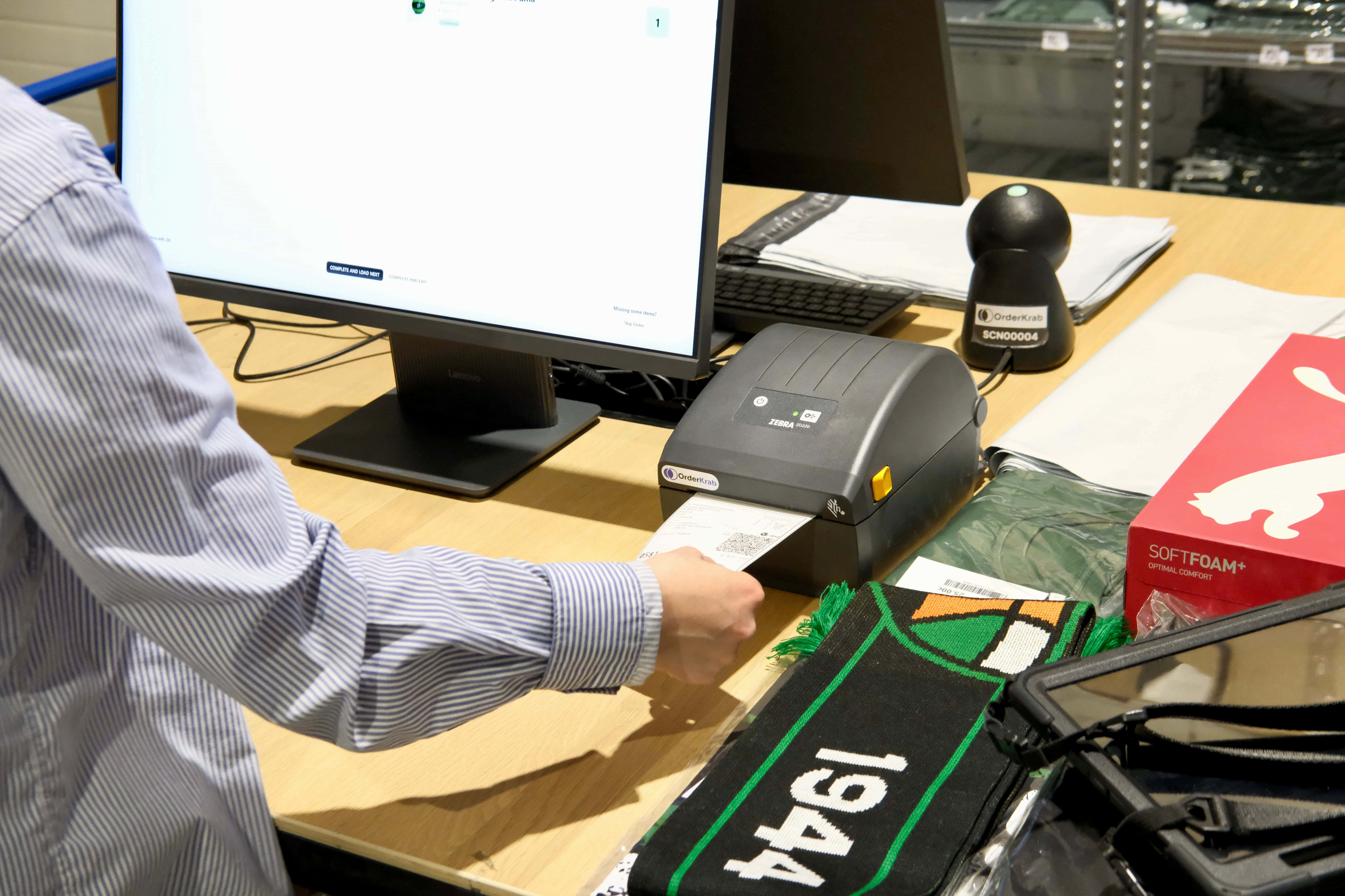 Žalgiris Shop workspace with orders ready to ship